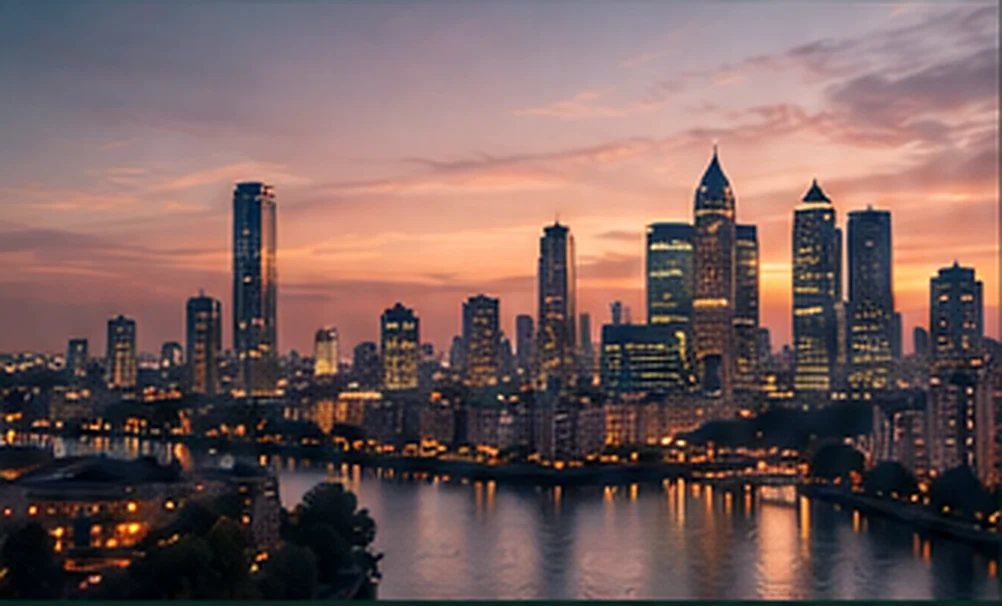 London skyline at sunset